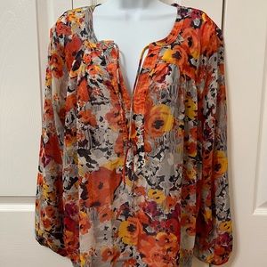 Daisy Fuentes semi sheer blouse XL